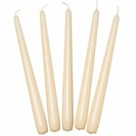 Ivory Taper Dinner Candles  9" 24cm Candle Unscented 7 Hour Burn Time 5 Pack