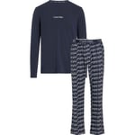 Calvin Klein Modern Structure Sleep Pant Set Marin mönstrad Small Dam