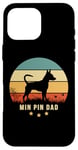 iPhone 16 Pro Max MIN PIN DAD retro sunset Design with Miniature Pinscher Case