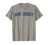 New Jersey NJ Varsity Style Garden State Grunge Blue T-Shirt