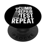 Tower Climber Technician Poteau monteur de ligne PopSockets PopGrip Interchangeable