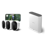 Arlo Pro 5 Security Camera Outdoor Wireless with SmartHub Local Storage, 2K Outdoor Camera Kit with Rechargeable Battery, Free Trial of Secure, Advanced Colour Night Vision, 4 Cameras, White