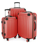 HAUPTSTADTKOFFER - Spree - Set de 3 valises, Bagages rigides, ABS, TSA, extensible, extra léger, 4 roues, (S M & L), corail