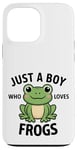 Coque pour iPhone 13 Pro Max Juste un garçon qui aime les grenouilles, de jolis garçons illustrés de grenouilles