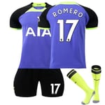 -23 Tottenham borta set #7 #9 Fotbollsuniform för vuxna barn No.17 Romero 22