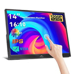 Kenowa Moniteur à écran Tactile IPS 14" FHD 1920 x 1200P Écran 10 Points Touch Écran Externe avec USB-C, HDMI pour Ordinateur Portable/Ordinateur/Mac/Raspberry pi/Xbox/PS3/PS4/Switch,PC 16:10