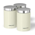 Morphy Richards Accents Kitchen Storage Canisters, Stainless Steel, Ivory, Set o