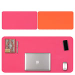 Lvbeis PU Leather Mouse Pad, Waterproof Anti Slip Mouse Mat, Solid Color Large Gaming Mouse Pad, Home Office Desk Pad Keyboard Mouse Mat,Pink B,80x40cm