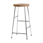 HAY Cornet bar stool 65 cm Oiled oak-chrome