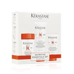 KÉRASTASE Coffret Découverte Nutritive - Nutrition & Brillance - Shampoing Bain Satin Riche + Après-Shampoing Lait Vital + Soin Sans Rinçage Nectar Thermique - Cheveux Secs - Format Voyage