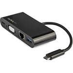 StarTech.com Adaptateur multiport USB-C pour ordinateur portable - VGA, USB 3.0, GbE et Power Delivery 60W (DKT30CVAGPD)