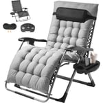 Fauteuil Inclinable Zero Gravite, 825 mm, Transat Relax Jardin pour Interieur Exterieur, Chaise Longue Anti-gravite Reglable avec Coussin,