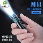 1kpl Tehokas XHP50 LED-taskulamppu, Kannettava Mini Taskulamppu, USB-ladattava 16340 Valo, Kotitalouksien Pieni Taskulamppu, 3 Toimintotilaa Retkeilyyn ja Kalastukseen, Vedettävässä Magneetti, Ulkokäyttöön Retkille ja Vaelluksille Kalastukseen.