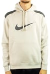 NIKE Swoosh Big Logo Hoodie (FN0247-072) Beige/Grey, Cotton Plush, beige, XL