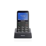 Panasonic KX-TU155 Senior SIM-mobiltelefon, 2,4" skärm, 32 GB minne, nödknapp, laddstation, svart