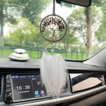 Ersandy - Dream Catcher Voiture Intérieur Rétroviseur Charms avec Cristal Pierre Arbre de Vie Petit Dream Catchers Voiture Pendentif Accessoires