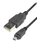 High Grade - USB Cable for Sony Cyber-shot DSC-S730 Digital Camera Black 1-m