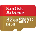 SanDisk - 32 Go Carte microSD Extreme avec Adaptateur SD