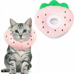 Collerettes pour Chats Chiens Collier de Protection Confort Ajustable Collerette de Postopératoire Récupération Anti-Morsure Protection (Fraises,