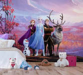 Girls bedroom Elsa photo wallpaper Disney Frozen  Non-Woven Wall Mural Purple