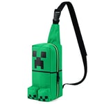 Minecraft Sac Bandoulière pour Garcon avec Sangle Réglable - Cadeau pour Enfant (Vert)