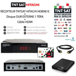 Recepteur tntsat hitachi HDB981E + disque dur externe 1 tera + cable hdmi – Carte tntsat incluse, pvr Ready, Mise à jour par usb et par Satellite