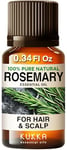 Kukka Pure Rosemary Oil for Hair Growth (10 ml) - 100% Natural Undiluted Therapeutic Grade Rosemary Essential Oils for Skin, Diffuser, Dry Scalp & Aromatherapy - Rosemary Hair Oil for Hair Growth