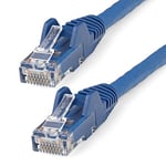 StarTech.com 15m CAT6 Ethernet Cable - LSZH (Low Smoke Zero Halogen) - 10 Gigabit 650MHz 100W PoE RJ45 UTP Network Patch Cord Snagless with Strain Relief - Blue, CAT 6, ETL Verified (N6LPATCH15MBL)