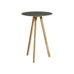 HAY - CPH20 2.0 High Table Lacquered Solid Oak Frame Ø70 X H105 Green Linoleum Top Lacquered Edge - Matbord - Ronan & Erwan Bouroullec - Grön - Trä