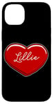 Coque pour iPhone 14 Plus Lillie Cœur dessiné à la main Motif prénom I Love Lillie