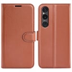 Sony Xperia 1 VI Fodral Litchi Brun