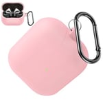 Miimall Protective Case for Samsung Galaxy Buds 3&Galaxy Buds 3 Pro Cover, [Wireless Charging] [Dust Plug] [Keychain] [LED Visible] Anti-drop Shockproof Samsung Buds 3 Silicone Cover-Pink