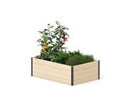 Upyard GardenBox Modern – Jardinière surélevée Moderne en Bois – Jardinière surélevée Ergonomique pour terrasse et Jardin – Jardinière pour légumes et Herbes, 120 x 80 x 40 cm, Bois Naturel