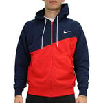 NIKE Nsw Swoosh Fz Ft Hoodie - University Red/Obsidian/White, Small