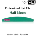 Nail File Half Moon Green Best Quality 80/100 GRIT Professional Curved Files UK