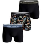 Björn Borg Kalsonger 3P Cotton Stretch Boxer 1721 Svart blommig bomull X-Large Herr