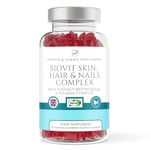 Biotin Hair Skin & Nails Gummies, 150 Vegan Raspberry Flavoured Biotin Hair Growth Gummies, high Strength 5000ug of Biotin & 13 Essential Vitamins for Women and Men