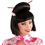 "GEISHA WIG WITH FLOWER & CHOPSTICKS" in box -