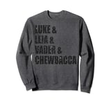 Star Wars Character Names Star Filled Stacked Text Sweatshirt