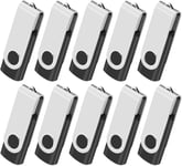 Clé Usb 4Go Lot De 10 Clef Usb 2.0 Mémoire Stick Lecteur Usb Flash Drive Stockage Rotation Disque Pendrive Pour Ordinateur Portable/Pc/Voiture (Noir)[PCZ231184]