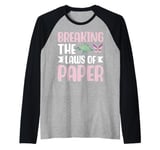 Breaking the Laws of Paper Origami Raglan Baseball Tee