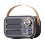 Multifunktionell mini portabel FM-radio Bluetooth -högtalare USB Tf Aux inomhus utomhus retrodesign trådlös högtalare Gray