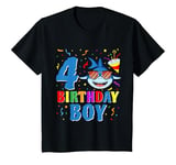 Youth 4th Birthday Boy Shark 4 Years Old 4th Birthday Shark Party T-Shirt