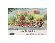 Wee Blue Coo TRAVEL INVERNESS BRITISH RAILWAYS SCOTLAND HIGHLANDER FRAMED ART PRINT B12X7849