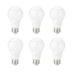 Amazon Basics Lot de 6 ampoules LED, culot à vis Edison E27, 8 W (équivalent à 60 W), blanc froid, Non Dimmable