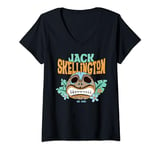 Nightmare Before Christmas Jack Skelington Tiki Jack Face T-Shirt avec Col en V