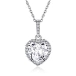 ChicSilver Cordon Collier pour Pendentif Coeur Je T’Aime en Argent 925-Pendentif Coeur Diamant Plaqué Strass Brillant avec Chaîne Réglable-Bijoux Élégant pour Cadeau Anniversaire de Maman,Femmes