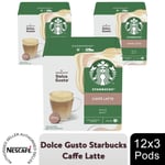 Nescafe Dolce Gusto Starbucks Coffee Pods Caffe Latte 3 Boxes (36 drinks)