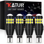 KATUR W16W 921 T15 912 LED Ampoule CANBUS sans Erreur sans polarité 6500K 3030 20SMD 12V 24V pour Feux de recul de feu de stationnement arrière de Voiture (4pcs, Blanc)