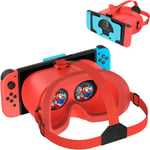 Casque VR amélioré pour Nintendo Switch et Switch OLED, Lunettes de réalité virtuelle Switch avec lentilles HD réglables et Sangle de tête Confortable, kit Labo VR 3D pour Accessoires Switch